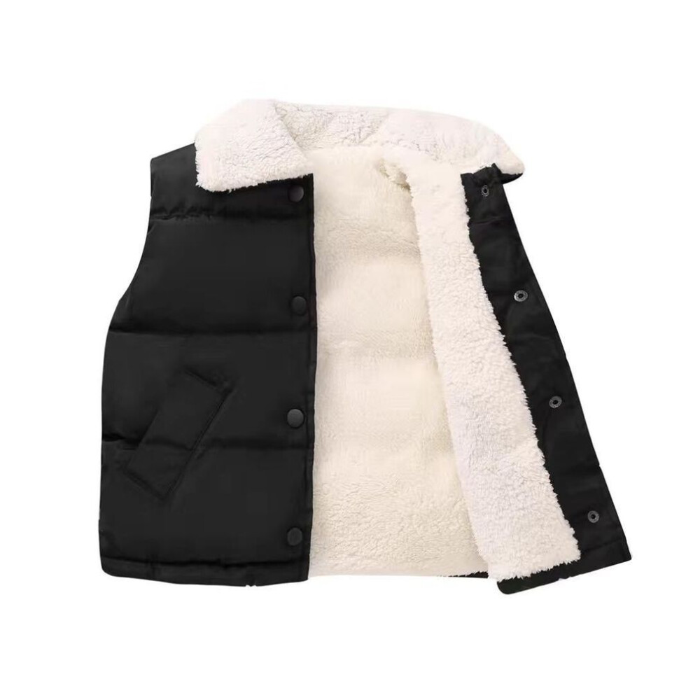 (black, 100(12M-24M)) Baby Boys Girls Vest Autumn Spring Sleeveless Turn-down Collar Jacket Young Children Coat Kids Warm Waistcoat Outwear Clothes Casual