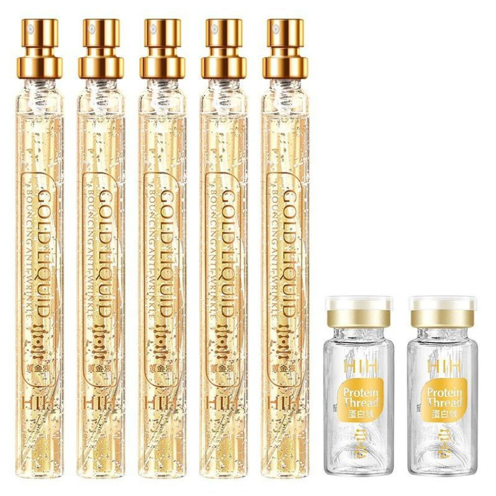 (as the picture, 1 SET) Protein Thread Lifting Set Facial Filler Absorbent Collagen Gold Essence Combination Face Lift Firming Golden Thread Carving Lighten Fine Lines