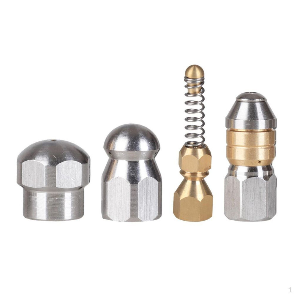 4x Drain Jetter Hose Nozzles,pressure Washer Sewer Nozzle Jet 4000 Psi For Floor