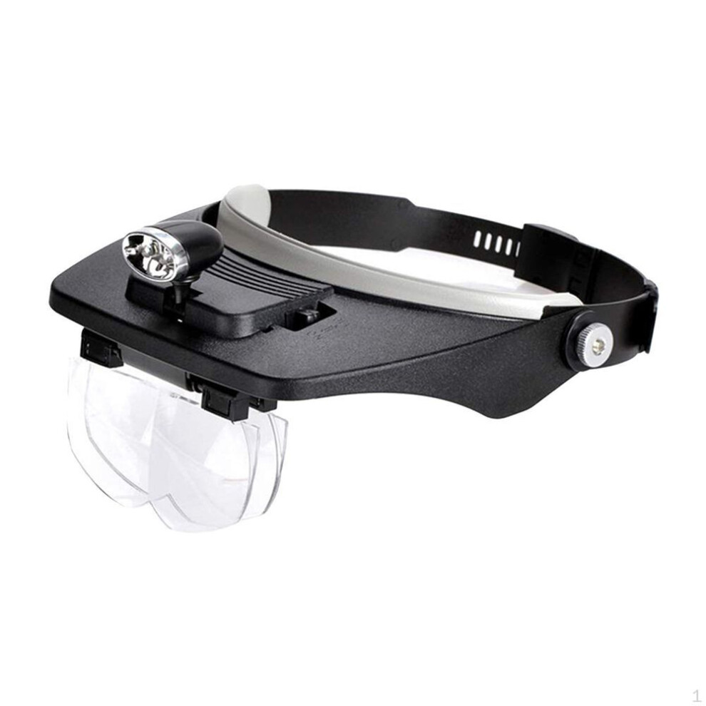 Professional Headband With Led Lamp 4 Lenses, Headset Magnifying Glasses For Reading Sewing
