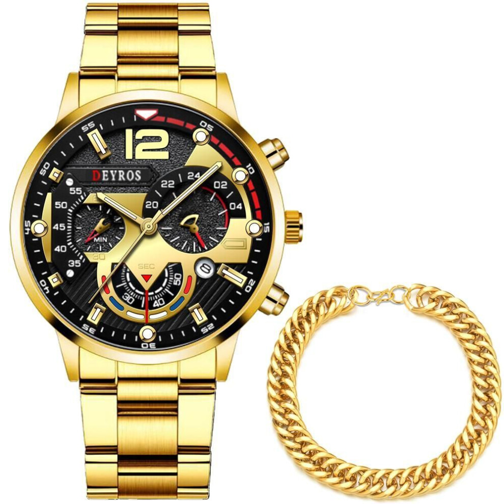 (gold,black) Fashion Men Watches Bracelet Man Calendar Quartz Wristwatches Luxury Men Casual Business Watch Sports Male Clocks Relojes Masculino