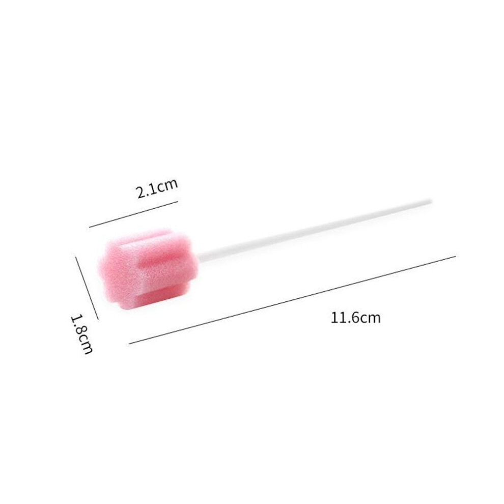 (100pcs) 100pcs Disposable Oral Care Sponge Swab Tooth Cleaning Mouth Swabs With Stick