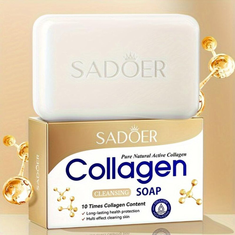 (100g) 100g Collagen Multi-functional Cleansing Soap Handmade Soap For Face And Body Cleansing. Moisturizing And Oil Controlling Cleansing Soap