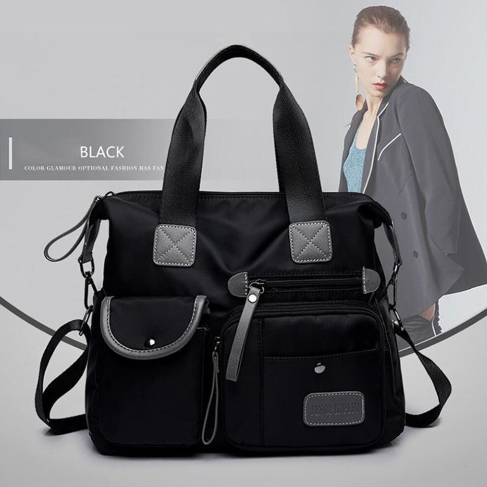 (black) Multifunction Casual Handbags For Women Large Capacity Messenger Tote Nylon Crossbody Bags Shoulder Bag Totes