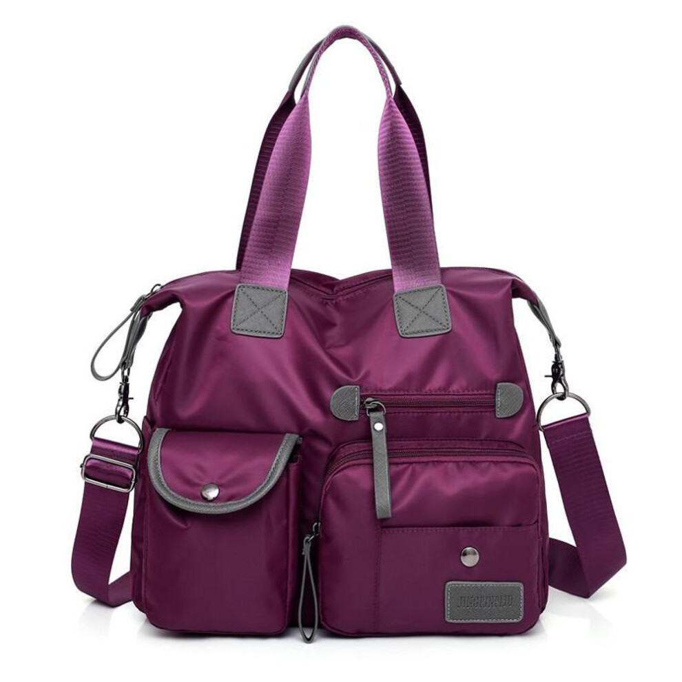 (purple, 34x30x13cm) Nylon Handbag Women Large Capcity Shoulder Bag Waterproof Messenger Bags Casual Lady Crossbody Bag Multifunction Shopping Totes
