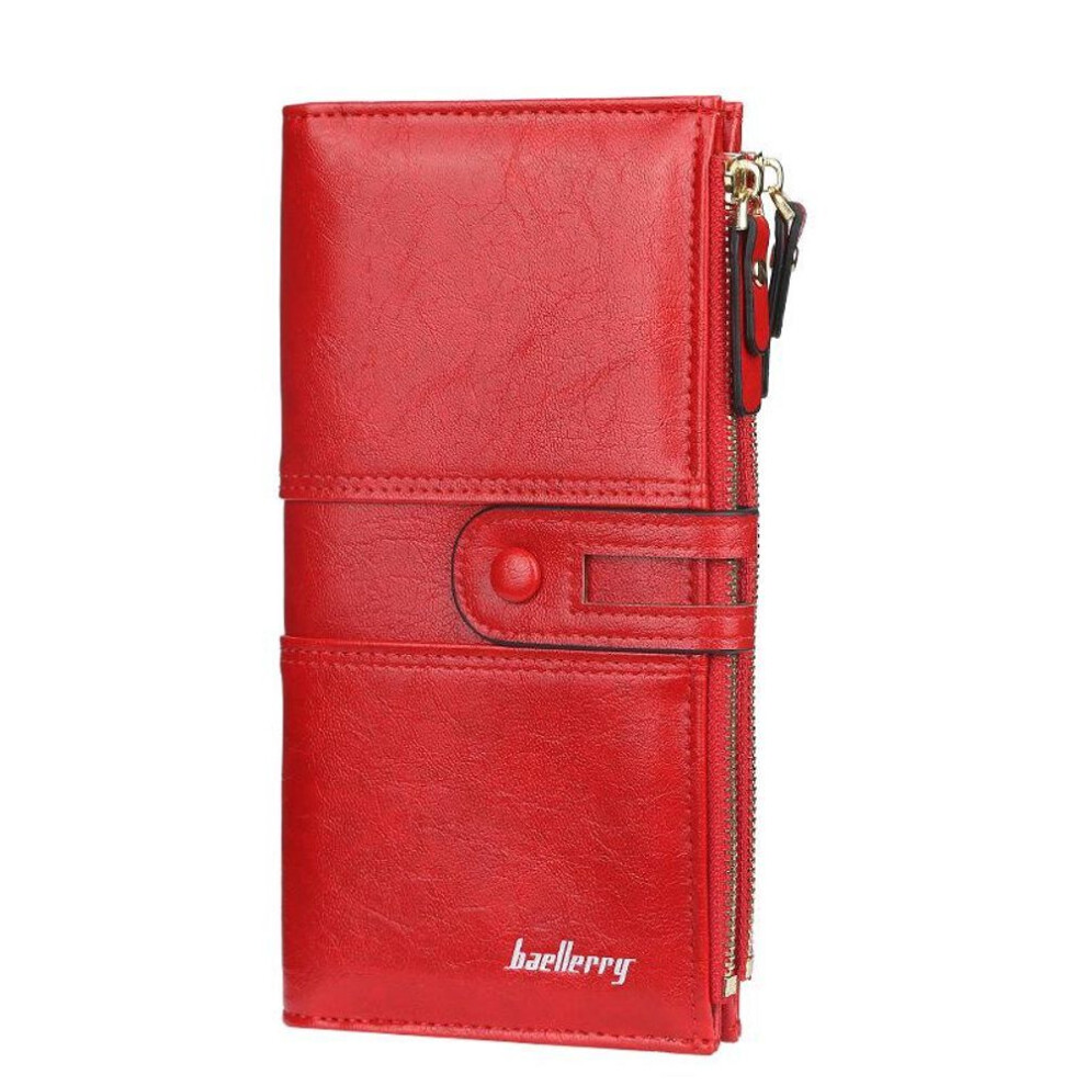 (red) Women Wallets Fashion Long PU Leather Top Quality Card Holder Classic Female Purse  Zipper Brand Wallet For Women