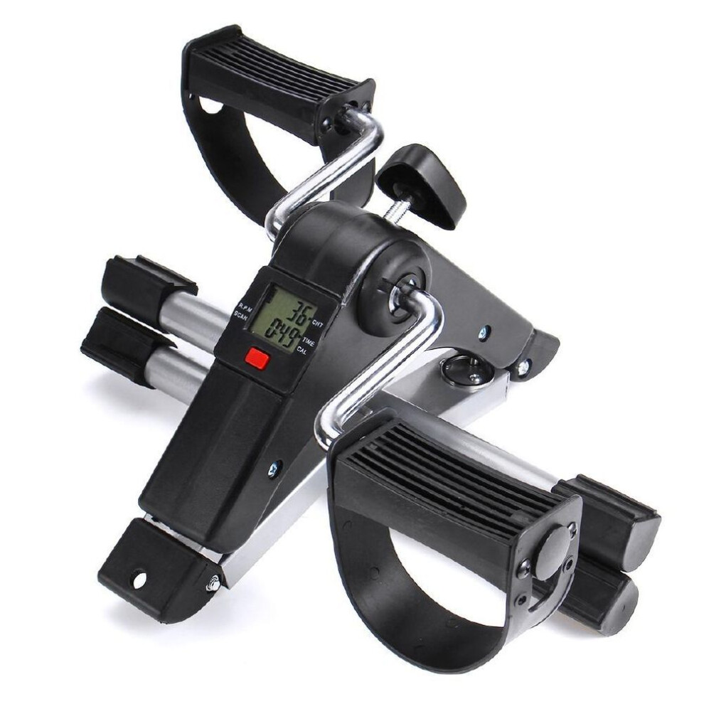 Silver-black Household Mini Fitness Bike Folding Fitness Bike Body Gym Indoor Rejuvenation Leg Tool With Anti-slip Pedal