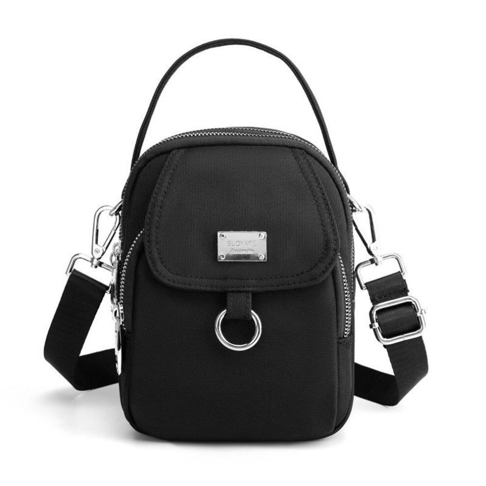(black) 2022 Women Nylon Multipocket Shoulder Bag Crossbody Purse Mini Wallet Handbag Zipper Case Pouch Messenger Bags 8 Colours