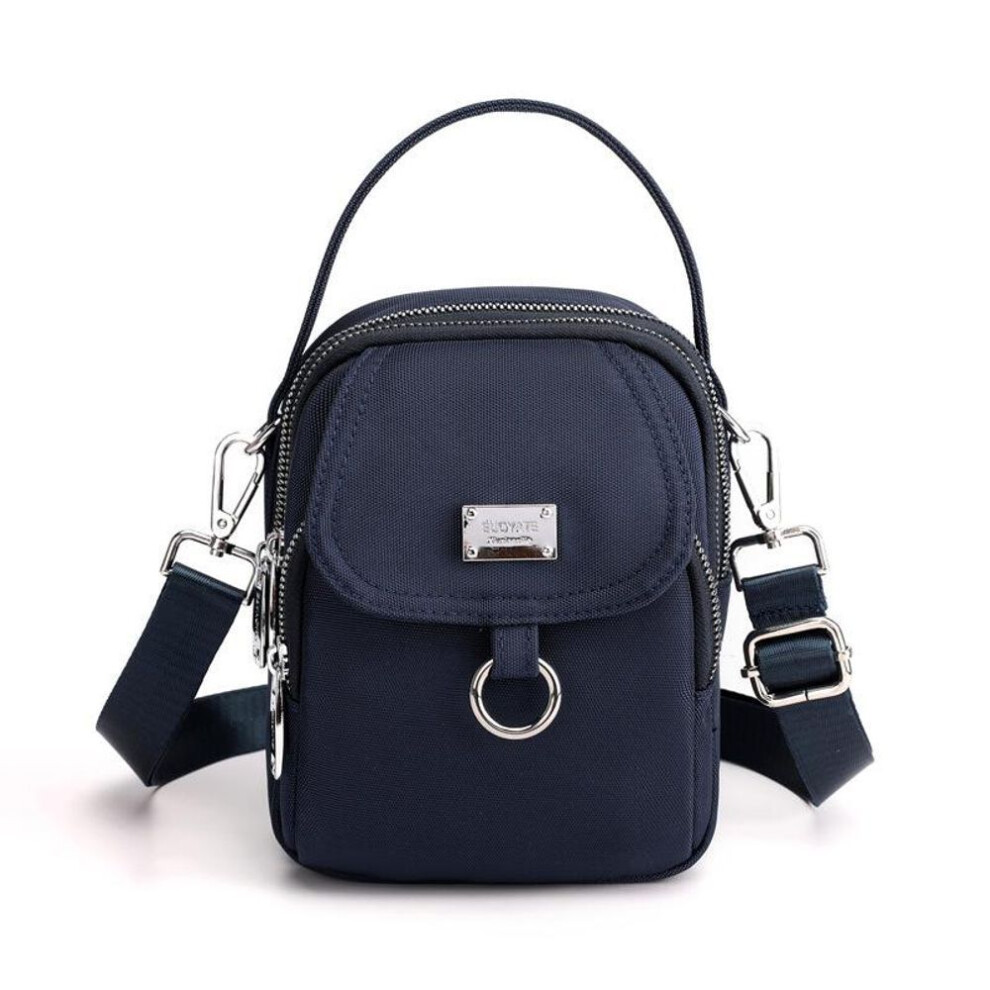 (navy blue) 2022 Women Nylon Multipocket Shoulder Bag Crossbody Purse Mini Wallet Handbag Zipper Case Pouch Messenger Bags 8 Colours