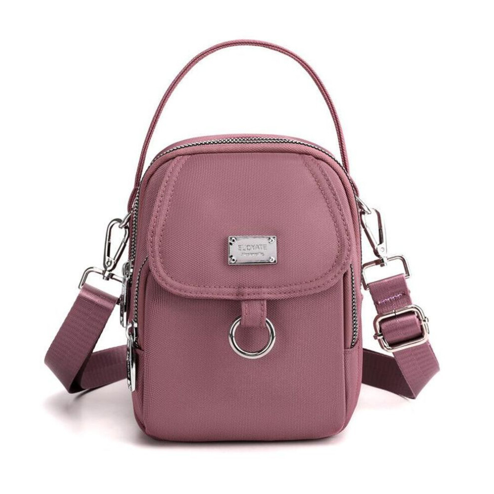 (pink) 2022 Women Nylon Multipocket Shoulder Bag Crossbody Purse Mini Wallet Handbag Zipper Case Pouch Messenger Bags 8 Colours