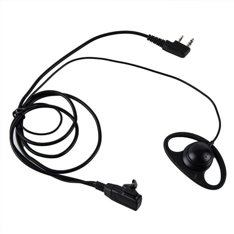 D Shape Ear Hook Earpiece 2pin Ptt With Mic Headset For Uv-5r Bf Walkie Talkie