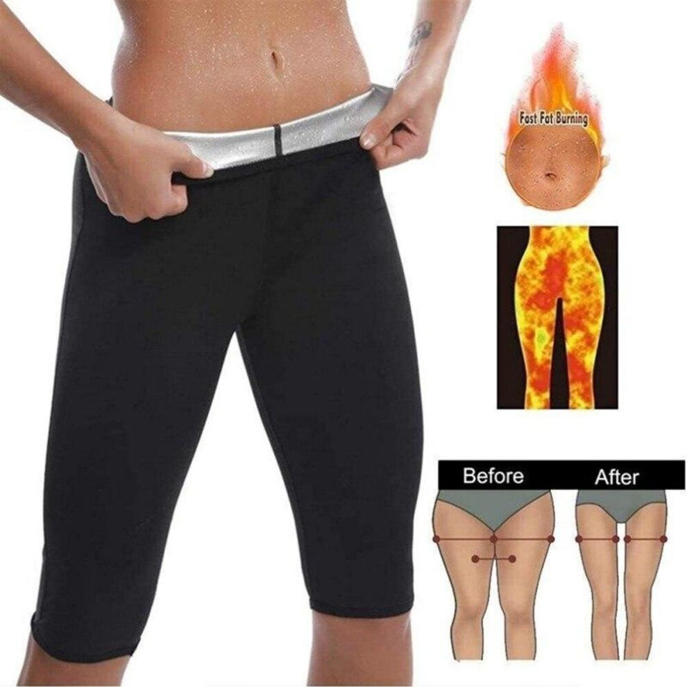 (black, XXL) Body Shaper Pants Shapers Sweat Sauna Effect Slimming Pants Fitness Short Shapewear Workout Gym Leggings Plastic Pants