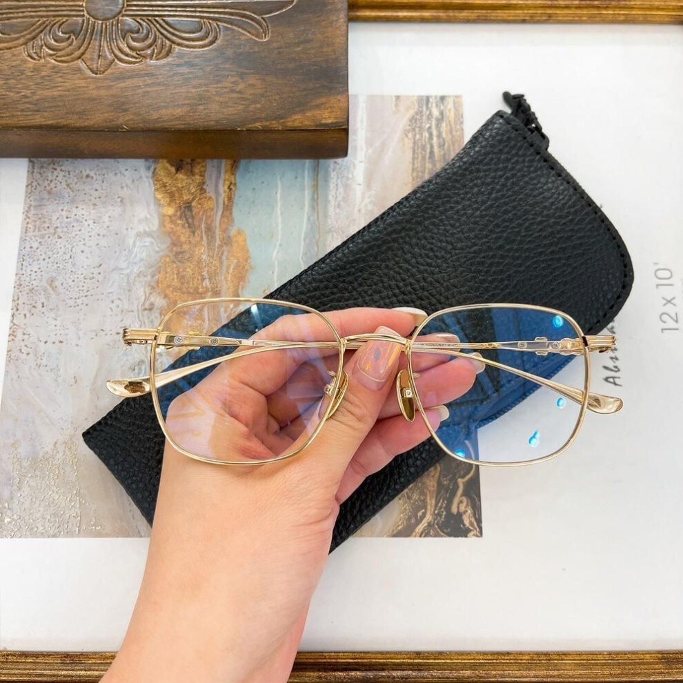 (gold, +2.5) Fashionable Oval Frame Presbyopic Glasses for Women and Men&apos;s Anti Blue Light Business Reading Glasses