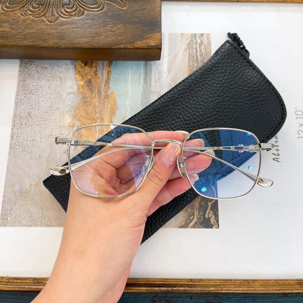 (silver, +2.5) Fashionable Oval Frame Presbyopic Glasses for Women and Men&apos;s Anti Blue Light Business Reading Glasses