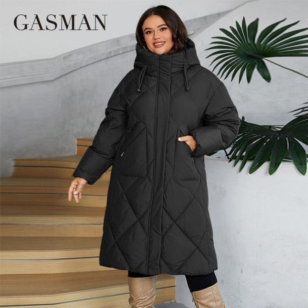 (black, 6XL) Gasman 2024 Women&apos;s Winter Jacket Plus Size L-6xl Women Coat Brand Fashion Thick Cotton Windproof Hooded Parka 88609