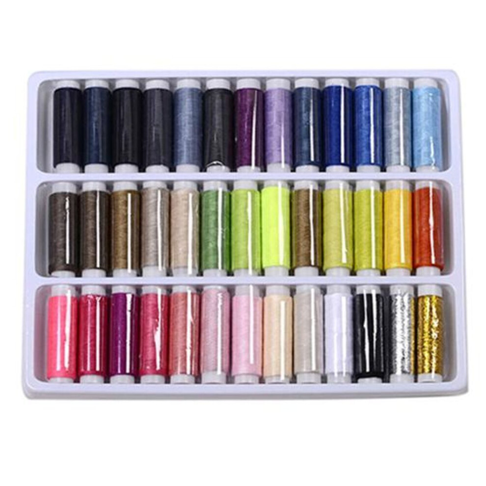 39Pcs Mixed Colors 100% Polyester Sewing Thread Machine Hand 200 Yard Each Spool