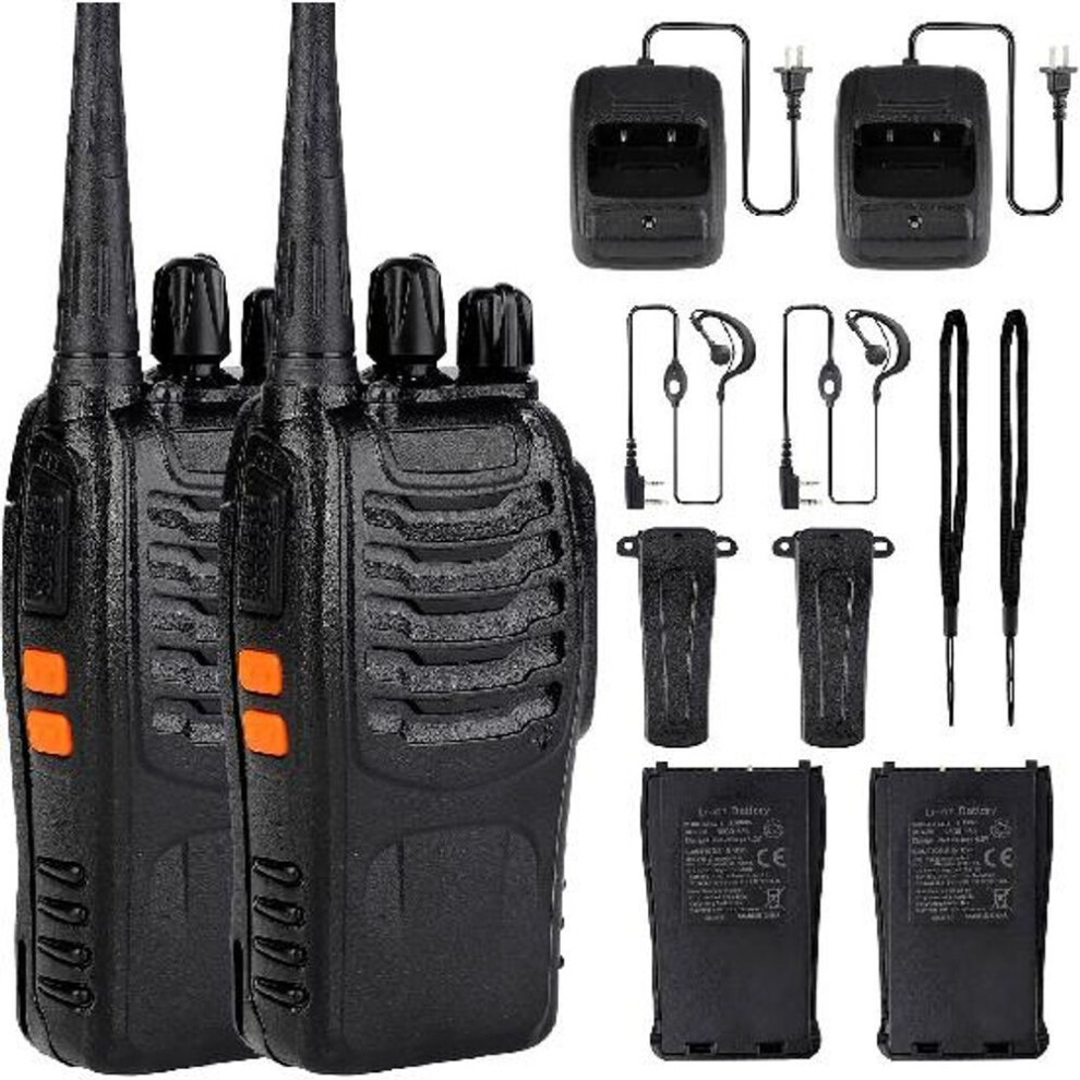 Walkie Talkies 888s Rechargeable Long Range With Earpieces For Adults, 16 Channel Radio Handheld Two Way Radios Li-ion Battery And Charger Included