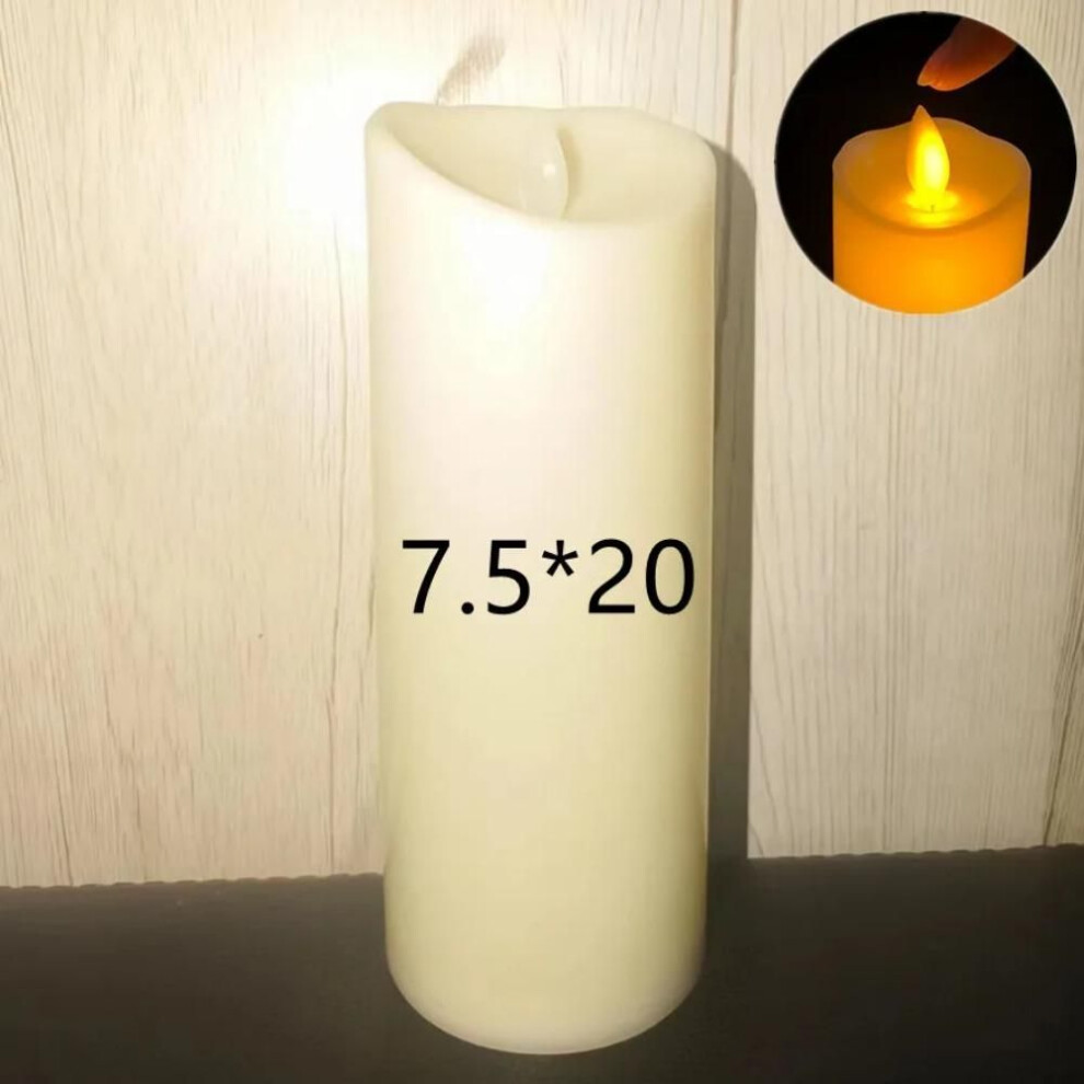 (7.5X20CM) Flameless Votive Candles Battery Operated LED Tea Lights Electric Fake Candle with Moving Wick Wedding Party Decor Candles Lamps