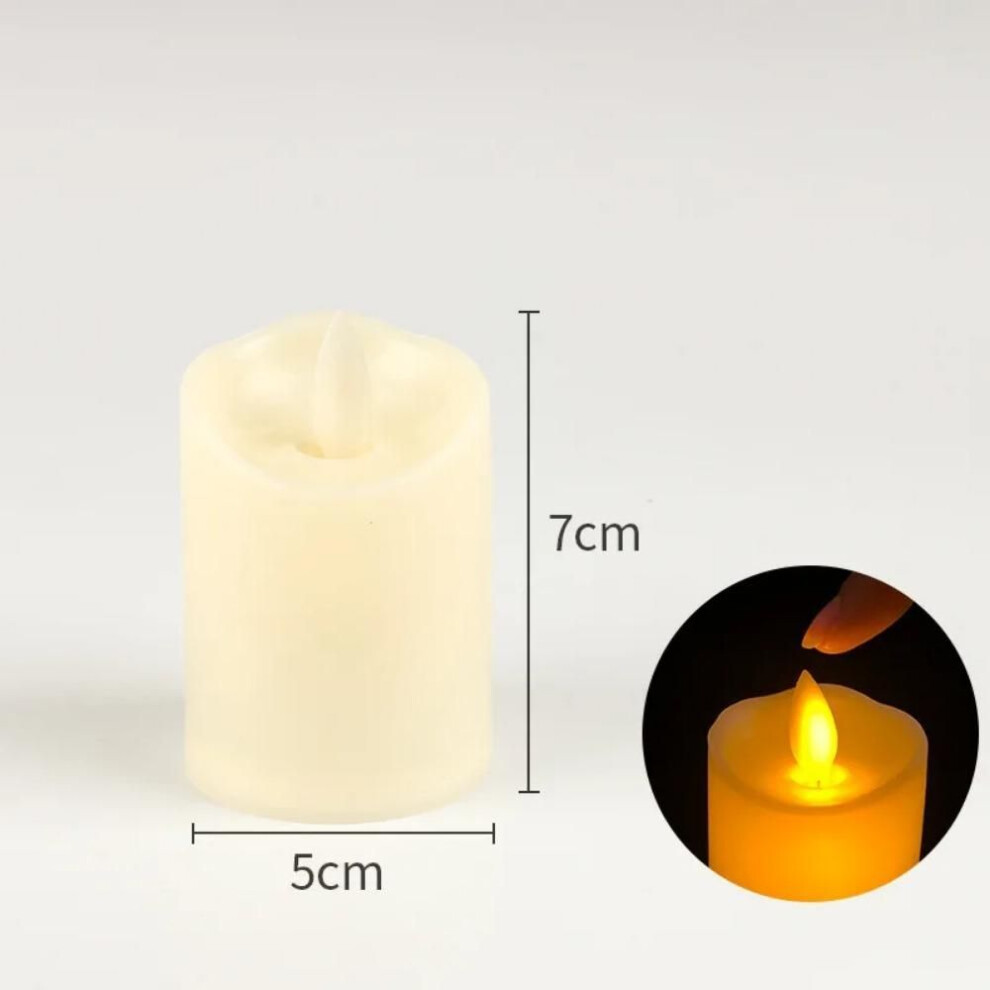(5X7CM) Flameless Votive Candles Battery Operated Led Tea Lights Electric Fake Candle With Moving Wick Wedding Party Decor Candles Lamps