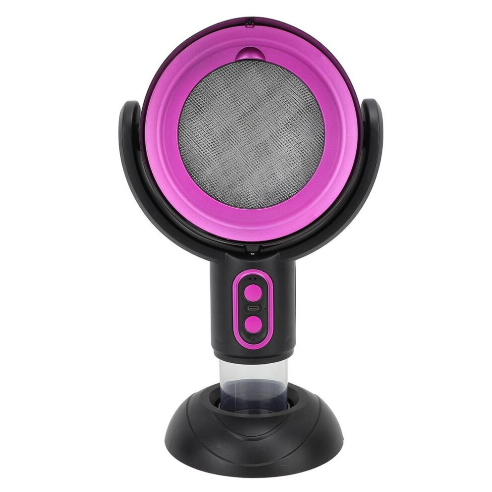 (Black Purple) Portable Desktop Range Hood Negative Ion 2 Speed Detachable Filter Oil Collection Cup Kitchen Exhaus