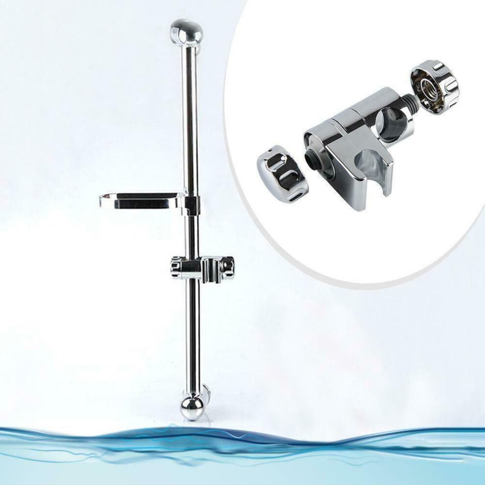 Chrome Shower Rail Head Slider Holder Adjustable 18-25mm Universal Bracket