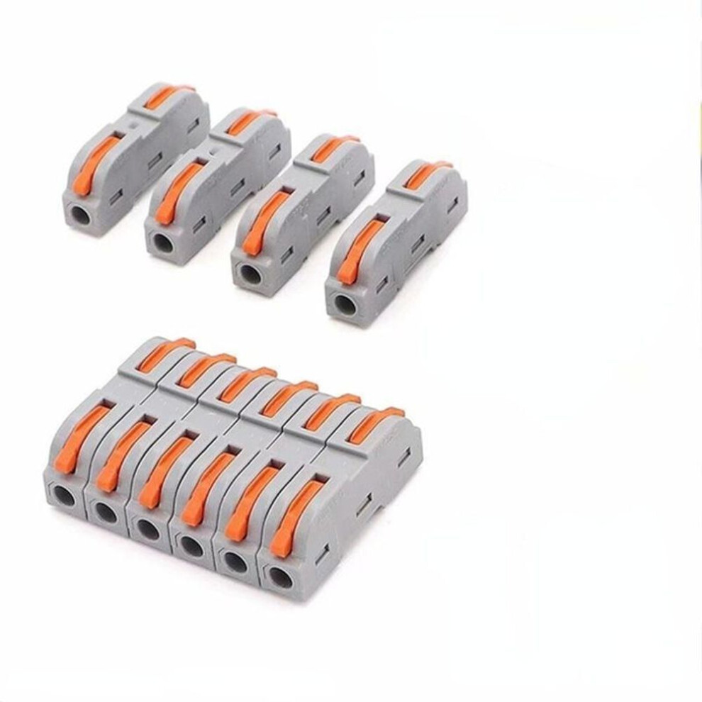 (orange) 10pcs Spring Lever Nut Electrical Quick Wire Connectors Reusable Fast Cable Terminal Blocks