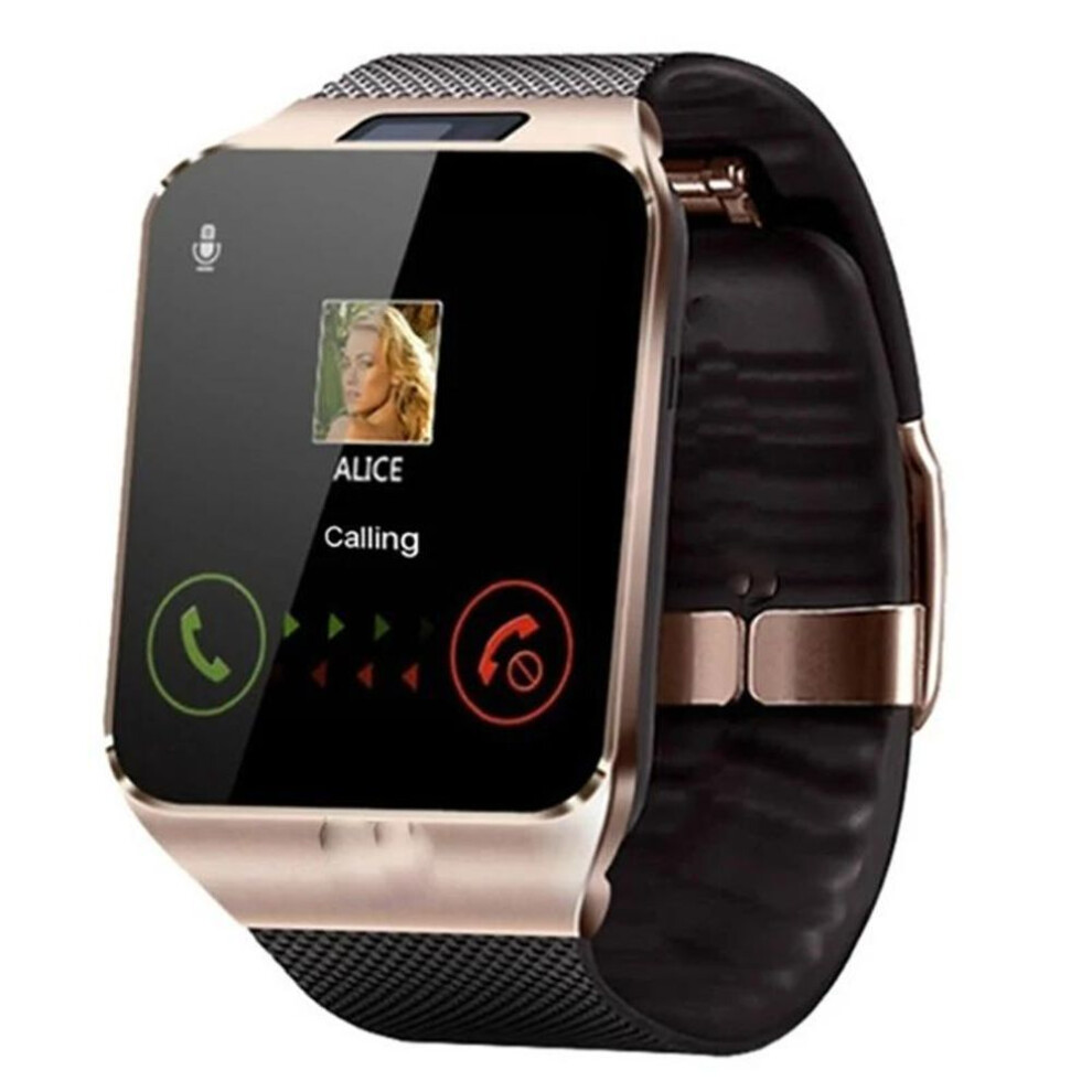 (pink,golden) Dz09 Digital Electron Smart Watch For Men/women With Camera Bluetooth Compatible Wrist Support Sim Card Smartwatch Android Ios