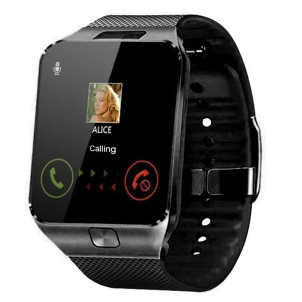 (black) Dz09 Digital Electron Smart Watch For Men/women With Camera Bluetooth Compatible Wrist Support Sim Card Smartwatch Android Ios