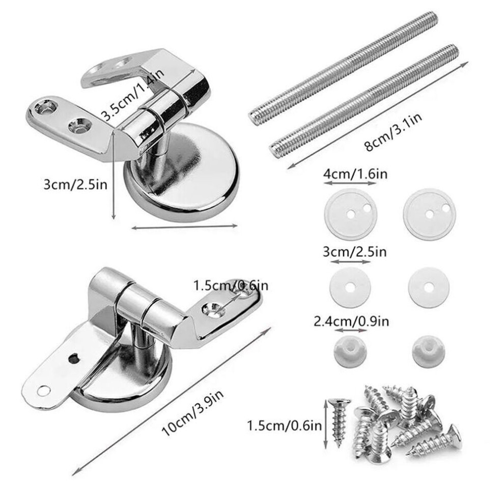 Toilet Seat Slow Closing Lid Soft Close Round Hinge Fitting Tank Bowl Bolts Kit Covers