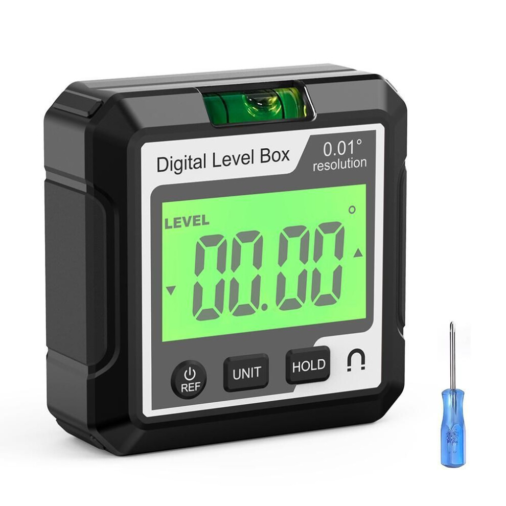 (grey,black, With Bubble) Digital Angle Finder Digital Electronic Level And Angle Gauge With Lcd Display Bubble Level And Magnetic Base Inclinometer Angle Measuring Tool