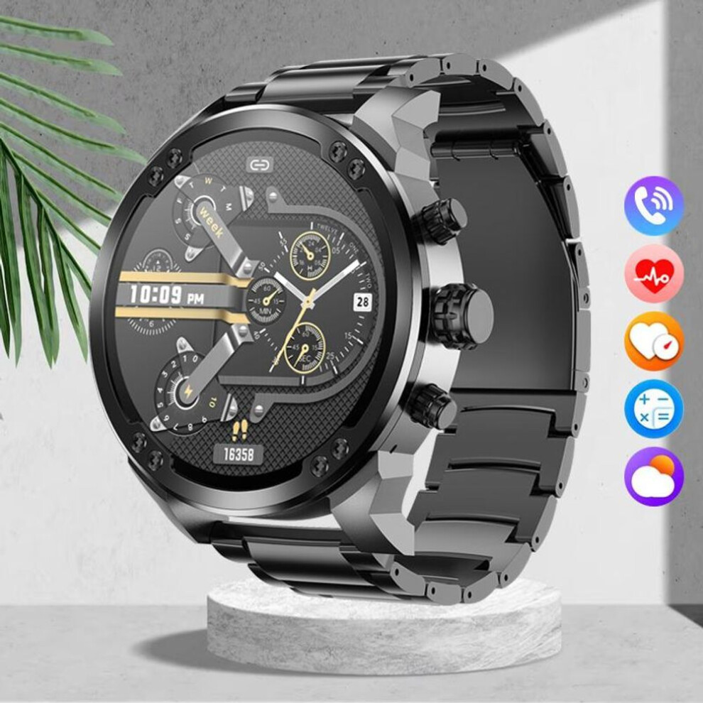 (black) Sacosding New Waterproof  Hd Bluetooch Call Men&apos;s Smartwatch  Voice Control - Bp/hr/spo2/sleep Sports Smartwatch For Android/ios