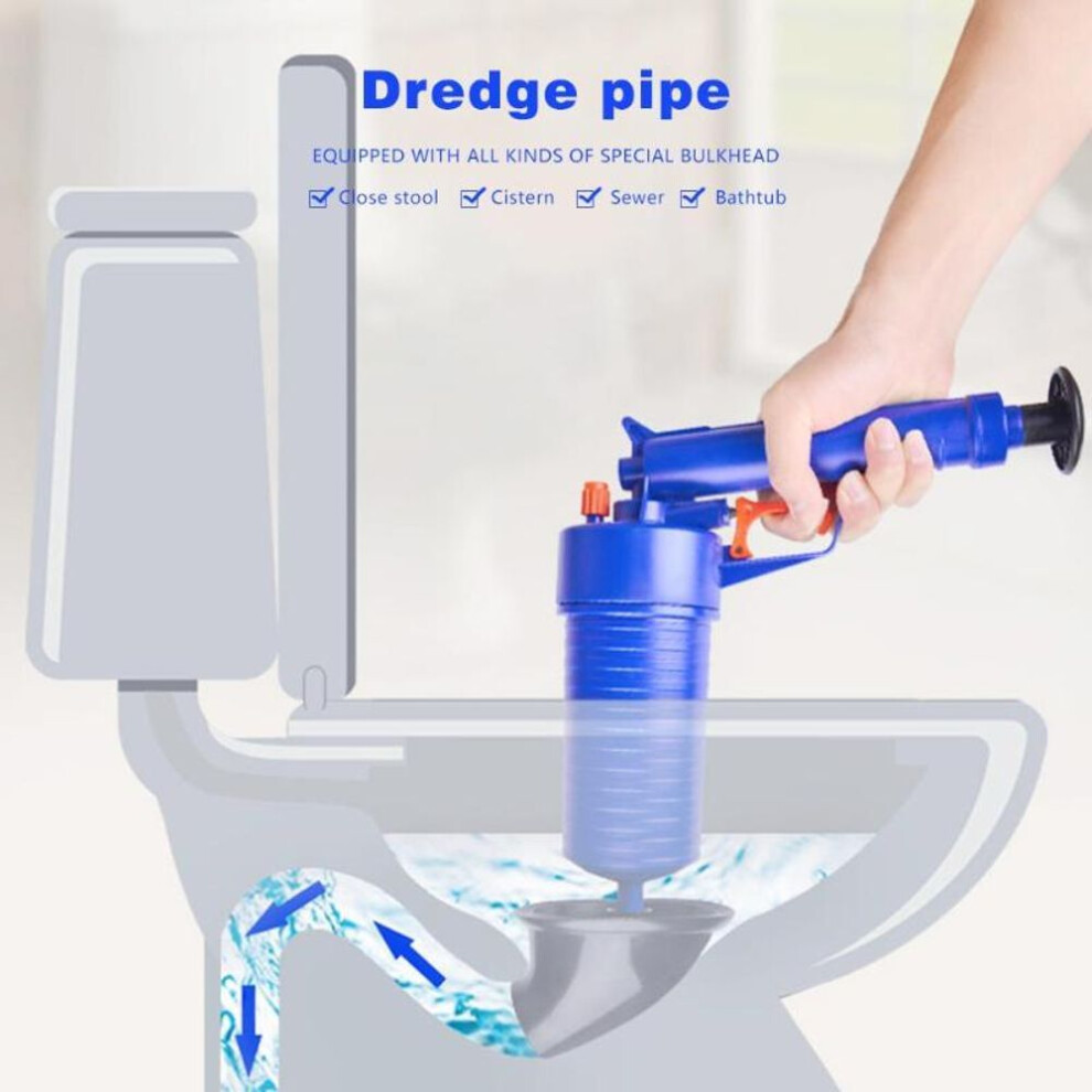 Air Pump Pipe Plunger Drain Cleaner Sewer Clogged Remover Bathroom Kitchen Toilet Cleaning Tool