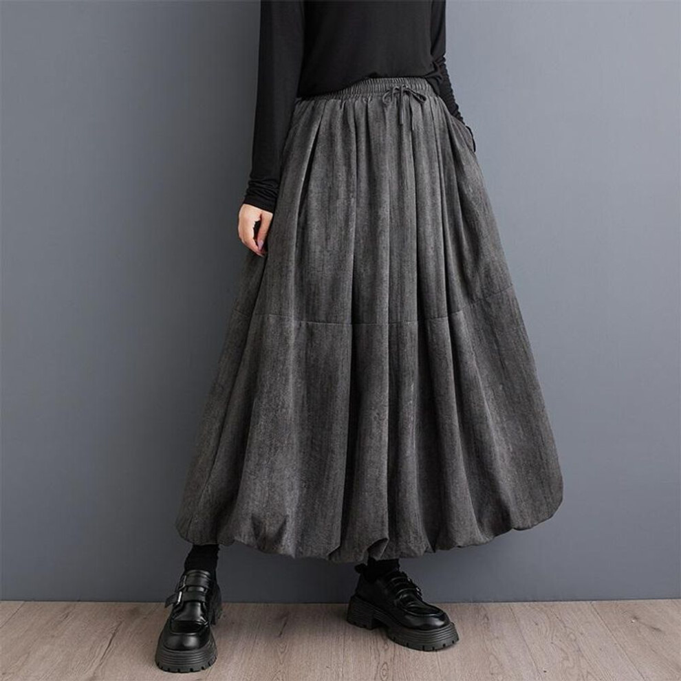 Plus Size High Waist Vintage Spring Autumn Casual Loose Long For Woman Skirts Womens Skirt