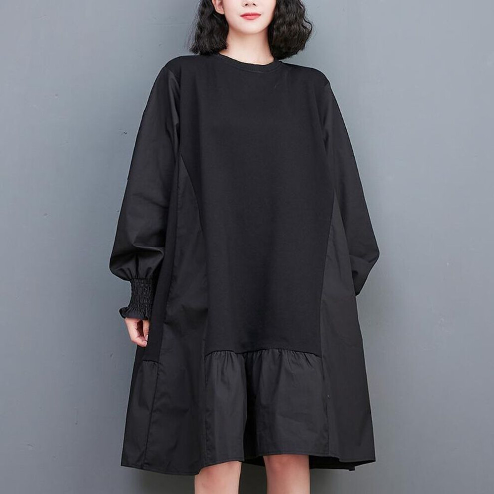 Long Sleeve Plus Size  Vintage New In Dresses For Women Casual Loose Midi Spring Autumn Dress