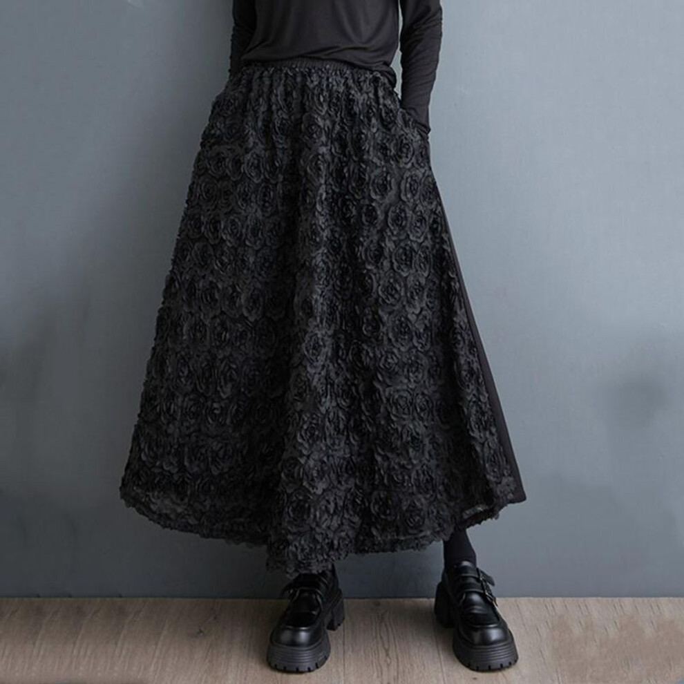 Cotton Plus Size High Waist Vintage Spring Autumn Casual Loose Long For Woman Skirts Womens Skirt