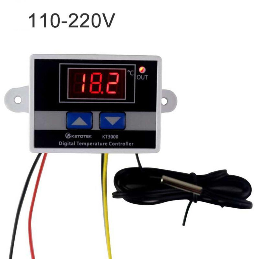 (110-220V) Ketotek KT3000 Temperature controller Thermostat LED AC 110V 220V 12V 24V Microcomputer Switch