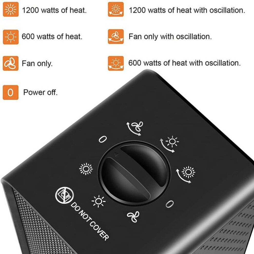 ATWFS 220V Electric Heater for Room PTC Heating Hand Foot Warm Household Vertical Shaking Head Fan Heater