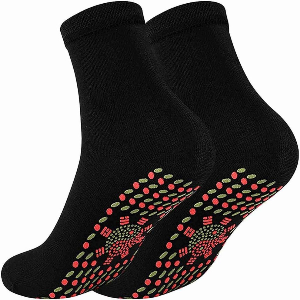 (black) 1 Pair Magnetic Socks Self Heating Therapy Magnetic Socks Unisex Heated Socks Self Heating Socks