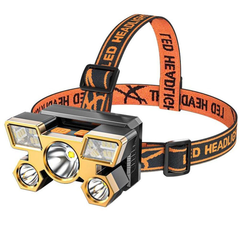 (gold) Super Bright 5-Light LED Headlamp for Night Fishing