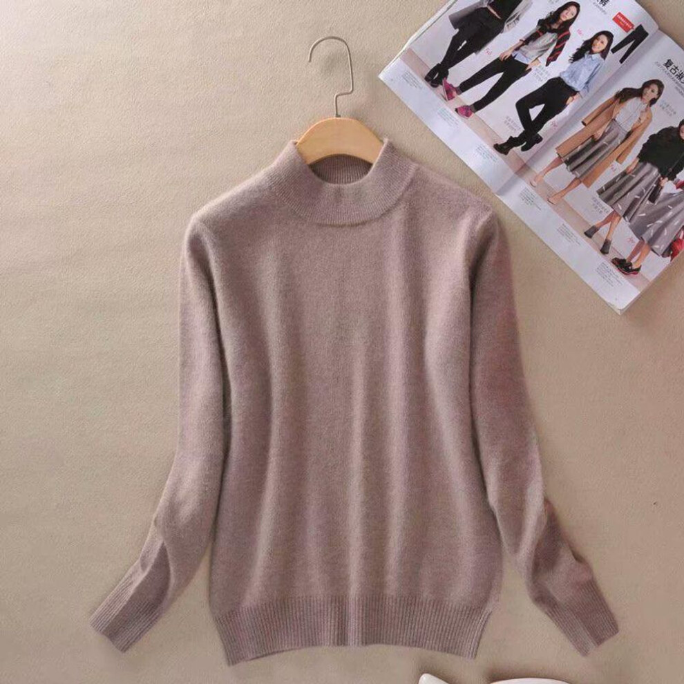 (M, camel) CANVAUS Women Sweaters Pullovers Sweater Women Pullovers Pull Femme Half Turtleneck S-3XL