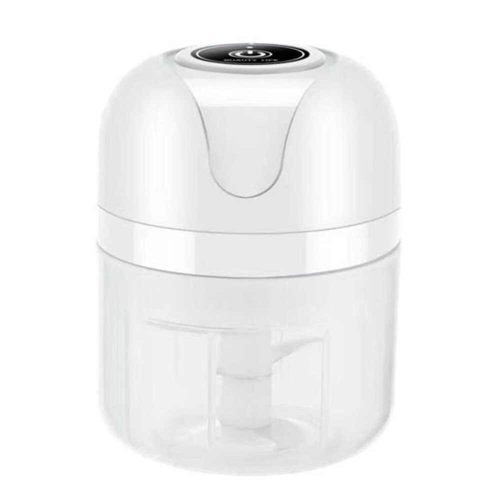 (white, 250ml) Electric Garlic Press Wireless Water-proof Plastic Simple Operation Electric Meat Grinder Kitchen Tools