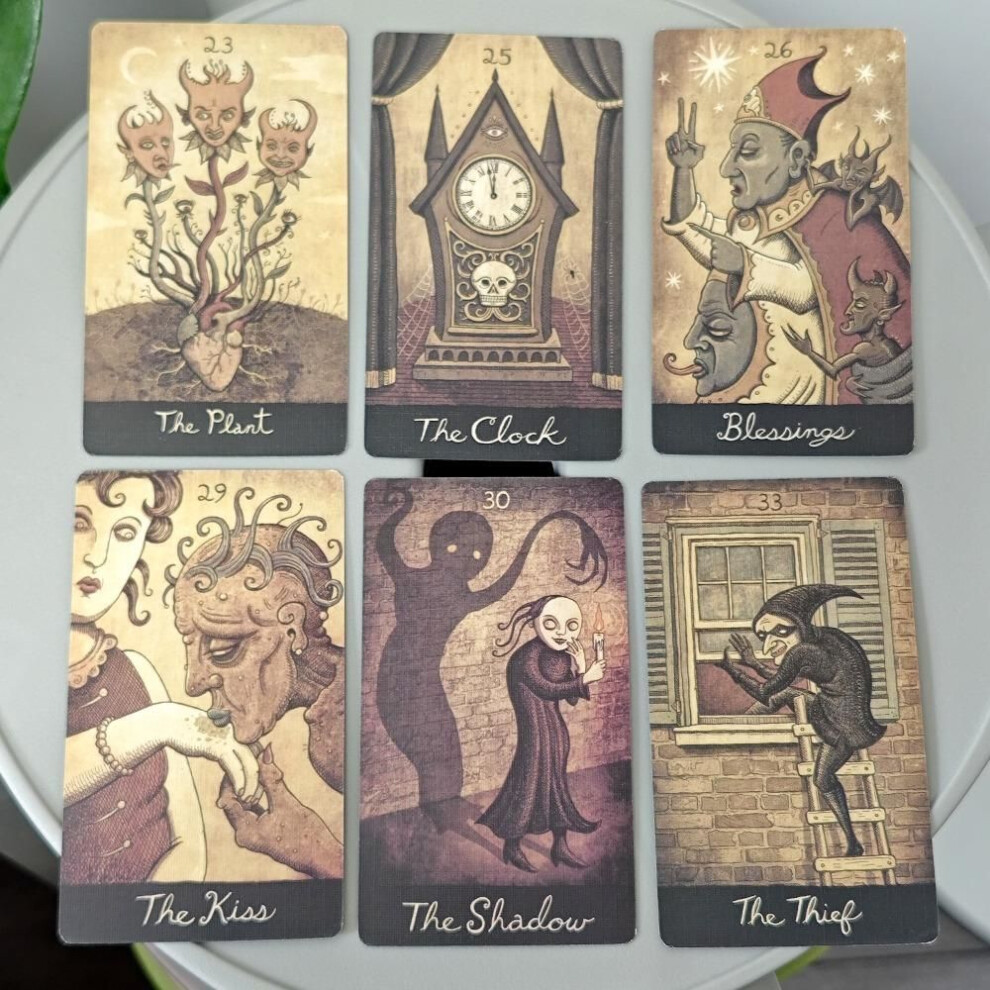 10.5*6cm Abandon Oracle Deck Based on Nightmares From The Dream Diaries of Patrick Valenza 52 Horrifying Oracle Cards