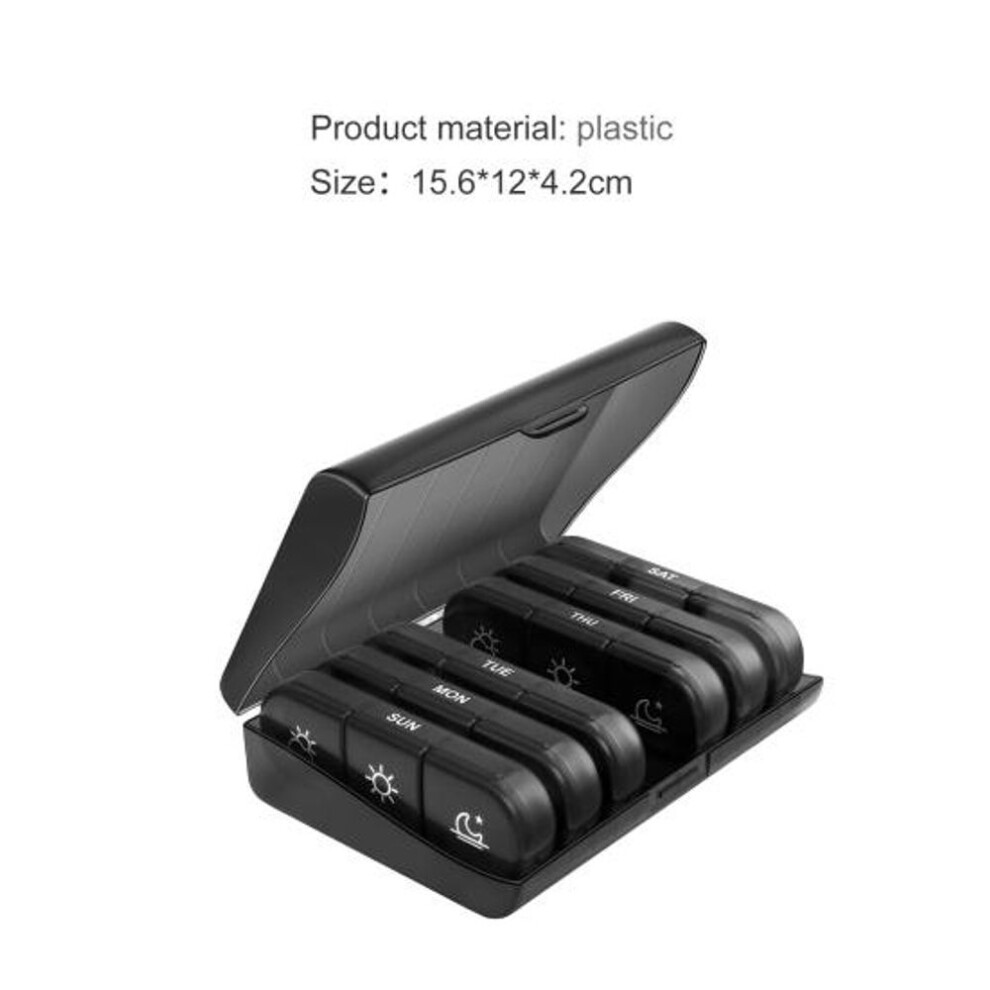 Durable Pill Storage Box Large Compartments Convenient 7 Days Case Tablet Container