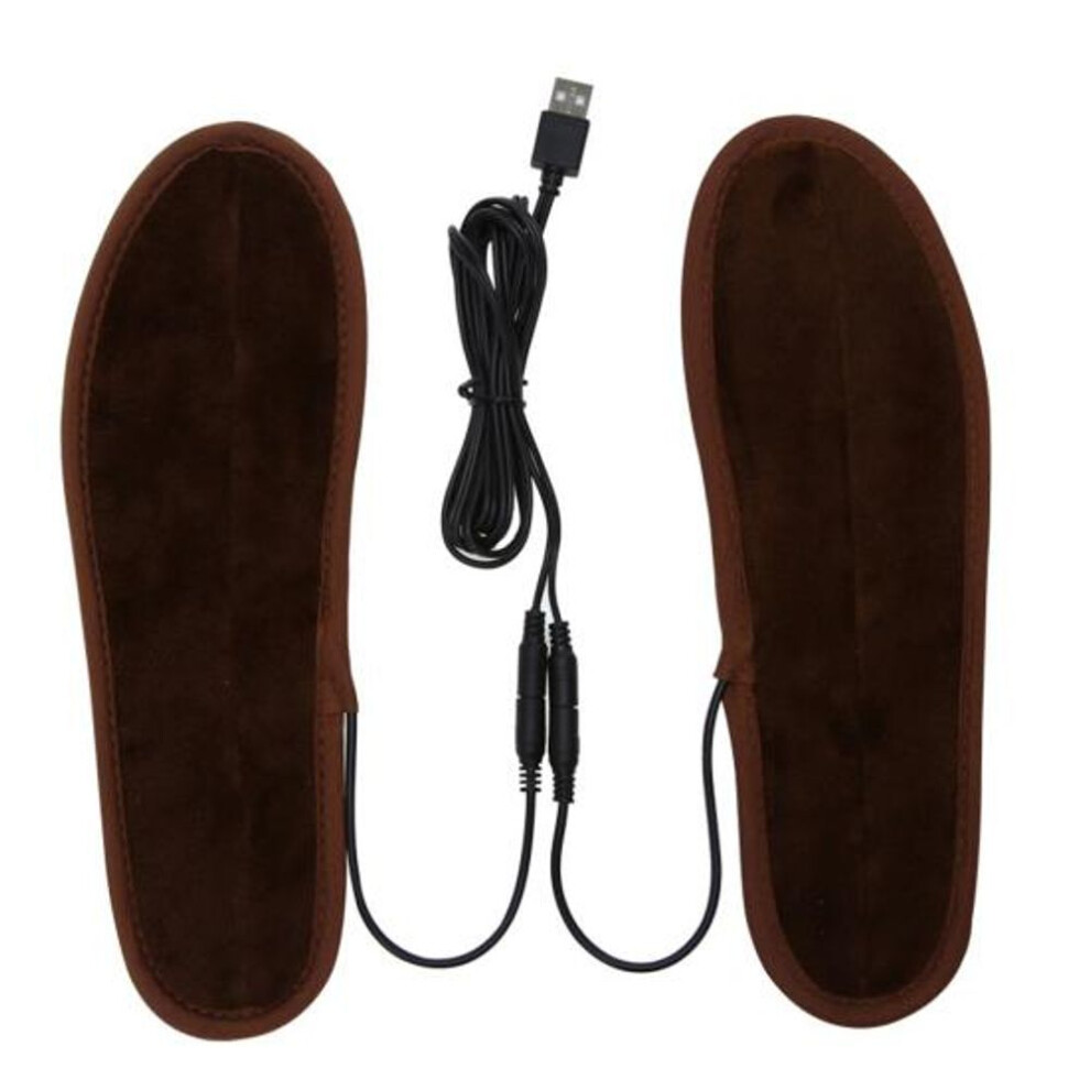 (37-38) Dys 1 Pair Soft Cold-proof Usb Charging Electric Heating Insole Foot Warmer Pad