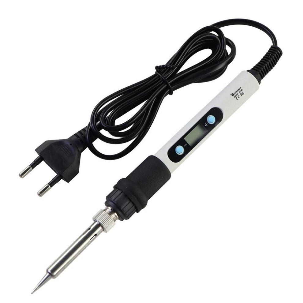 (white) Adjustable Temperature Electric Soldering Iron 80w 220v / 110v Lcd Digital Display Welding Iron Tips Tin Repair Tools