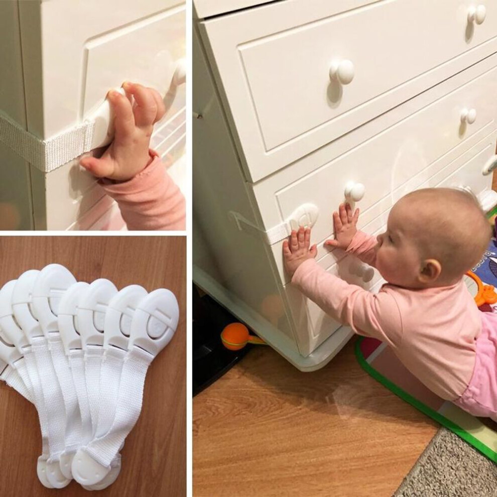 (white, 10pcs) 10pcs/pack Cute Baby Safety Protection Lock Anti-clip Hand Door Closet Fridge Cabinet Drawer Box Safe Lock For Kids Toddler Baby