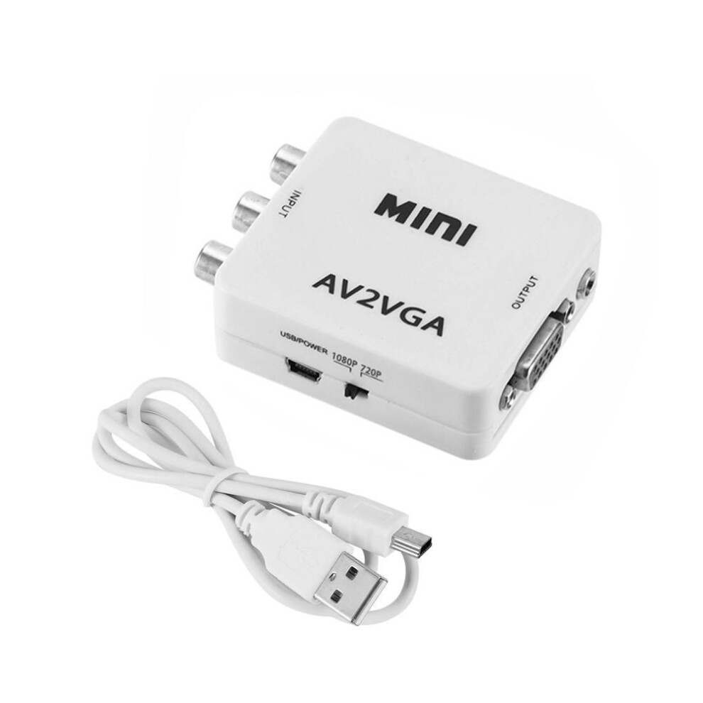 Rca To Vga Video Converter Rca Adapter With 3.5Mm Audio Cable Mini Av To Vga Converter 7622139061443