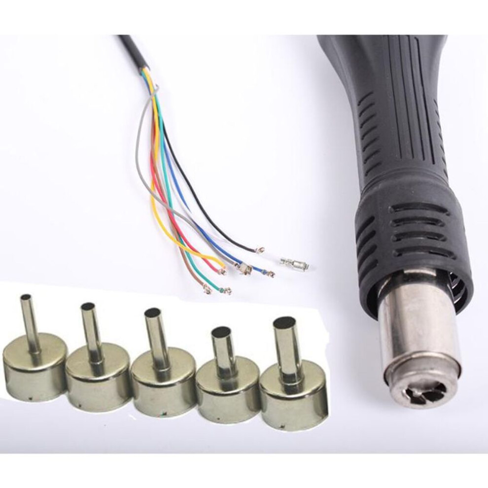 Hot Air Gun Re-soldering Soldering Torch Handle 5 Nozzles