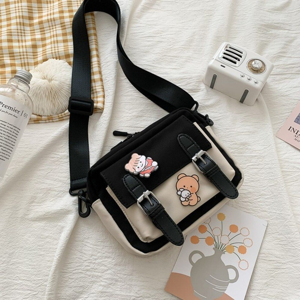 (black) Fashion Korean Style Cute Canvas Girl Shoulder Bag Sling Bag Crossbody Bags
