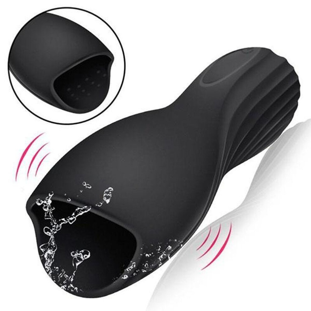 (black) Automatic Male Masturbator Pocket Pussy Rechargeable Electric Male Masturbation Cup with 10 Vibration Modes Male Masturbation Toy Sex Toys
